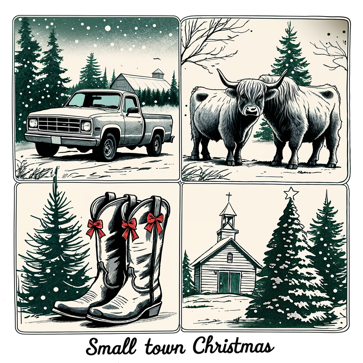 Small Town Christmas Truck & Cows – EHOLIX107