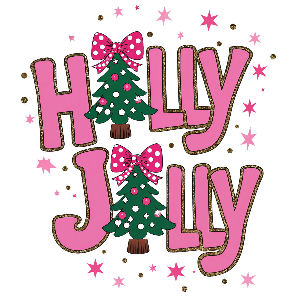 Holly Jolly Pink Bows – EHOLIX112