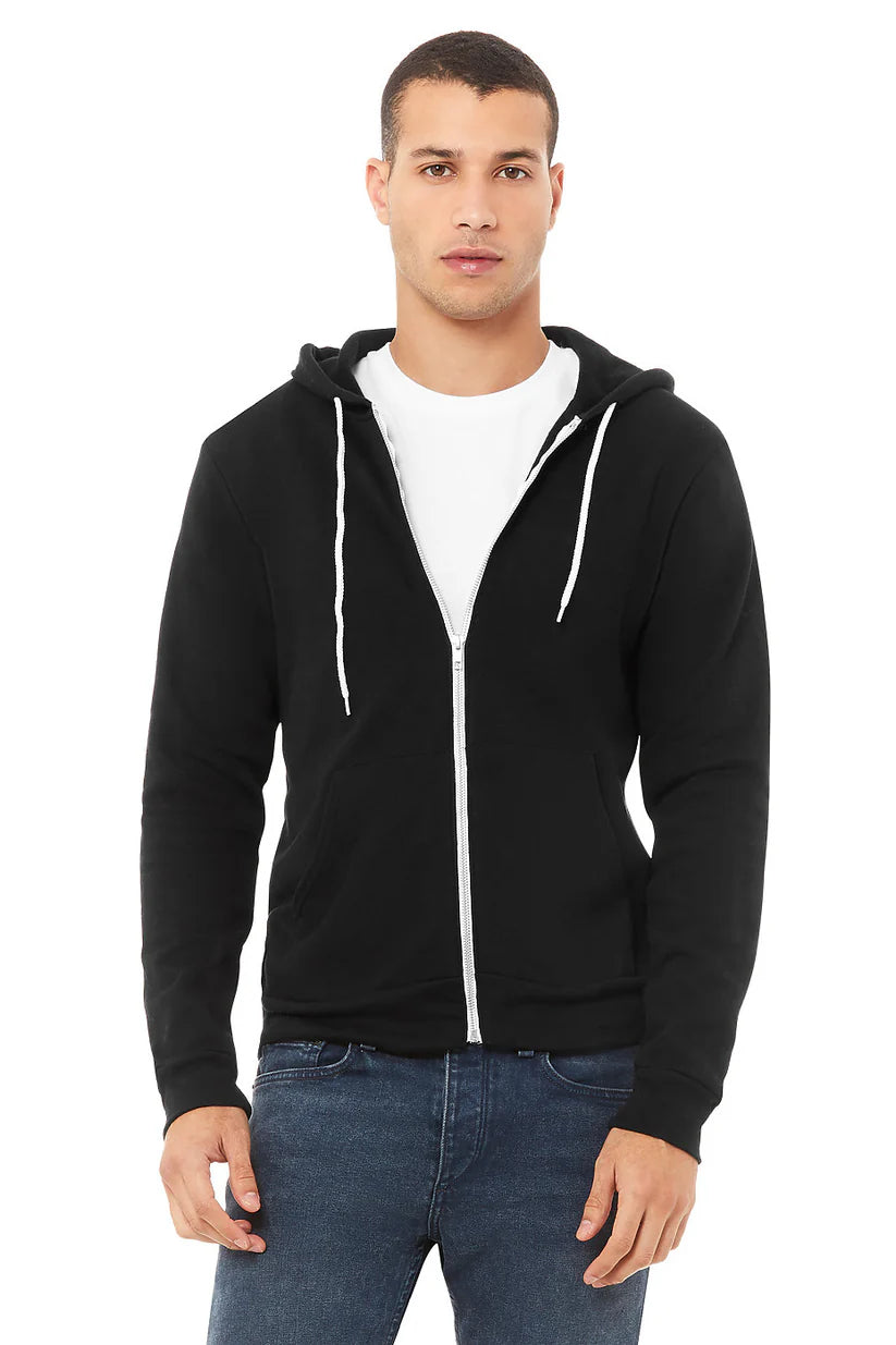 Adult Unisex Fleece Full-Zip Hoodie - Bella Canvas (S-2XL)
