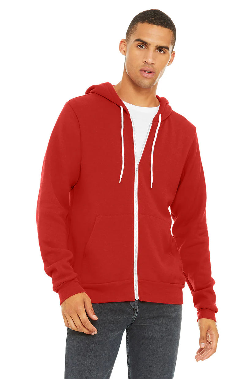 Adult Unisex Fleece Full-Zip Hoodie - Bella Canvas (S-2XL)