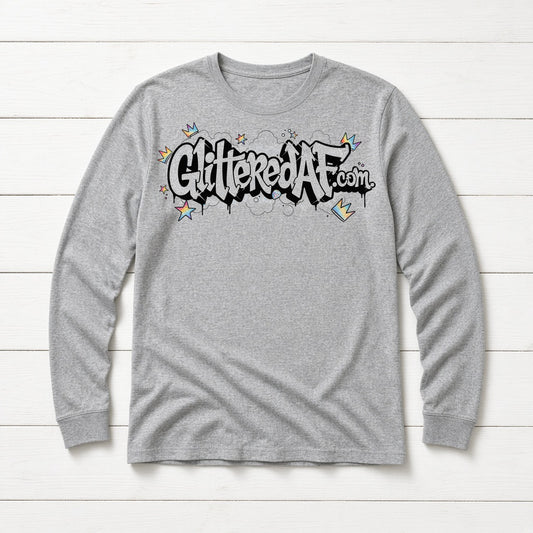 AF GAF Woobie DTF design on a heather gray long sleeve crew neck tee